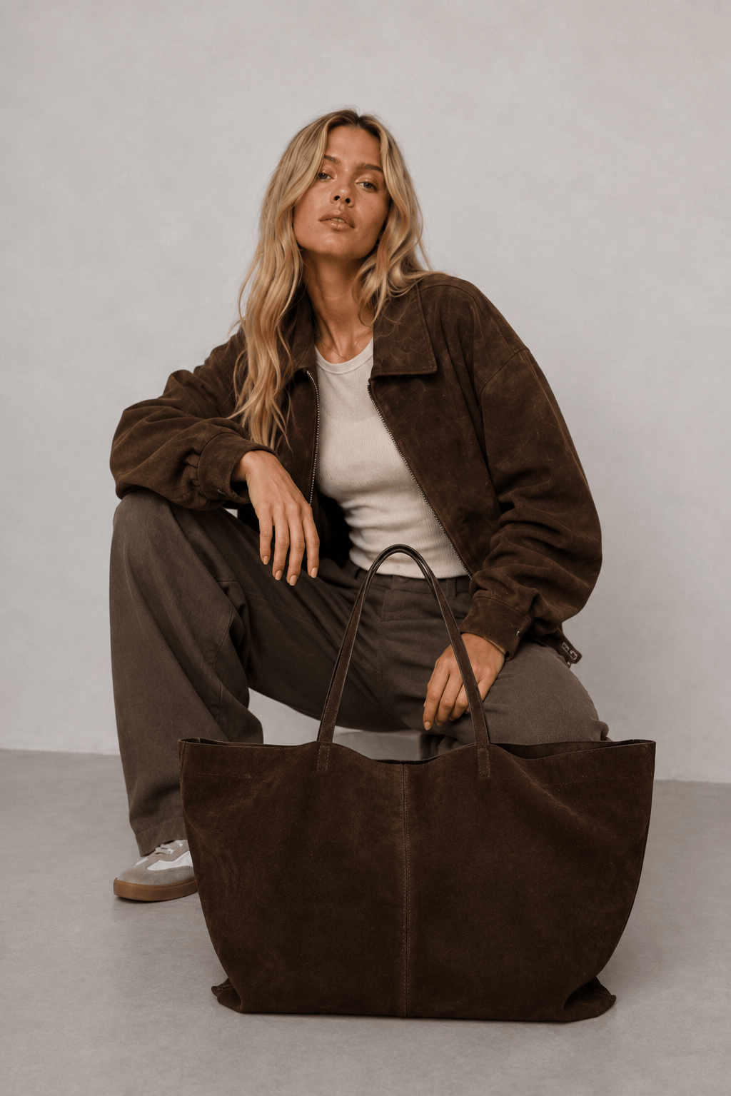 AVA - Grand Sac Cabas Femme en Suédine