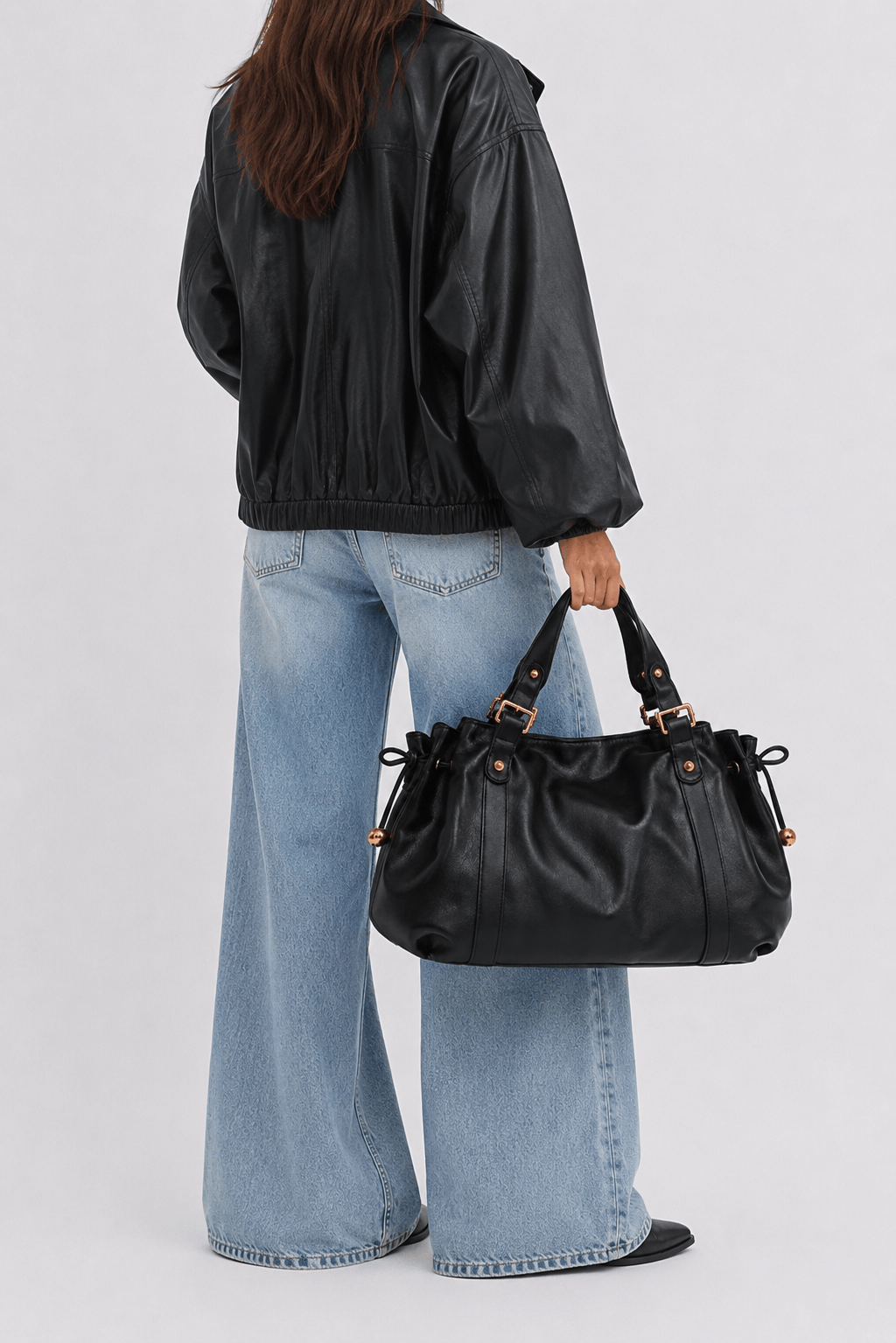 ELAE - Sac à Main en Cuir Finitions Dorées