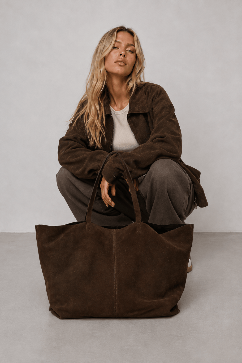 AVA - Grand Sac Cabas Femme en Suédine