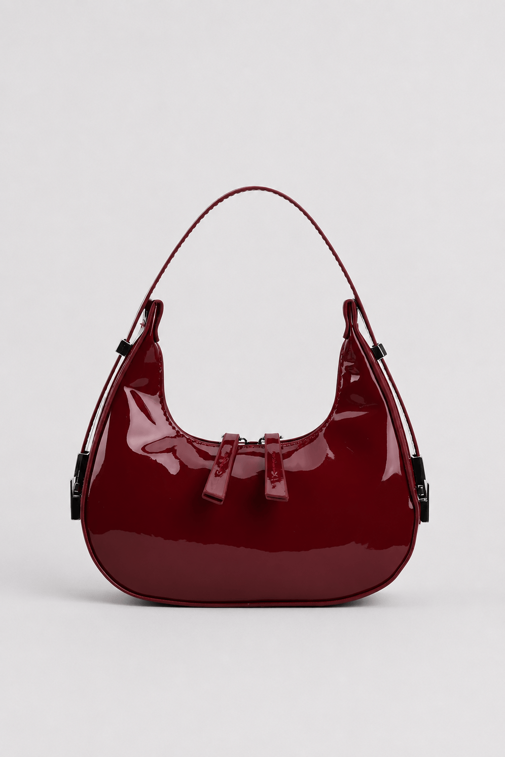 LUNEYA - Sac Demi Lune Cuir Vernis