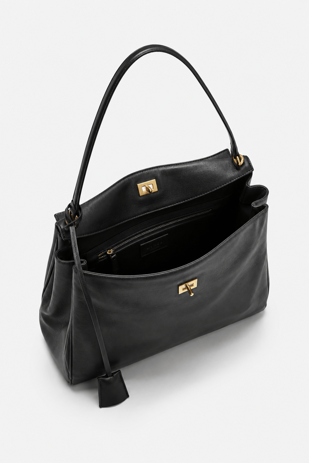 MAE - Sac à Main en Cuir Lisse Fermoir doré