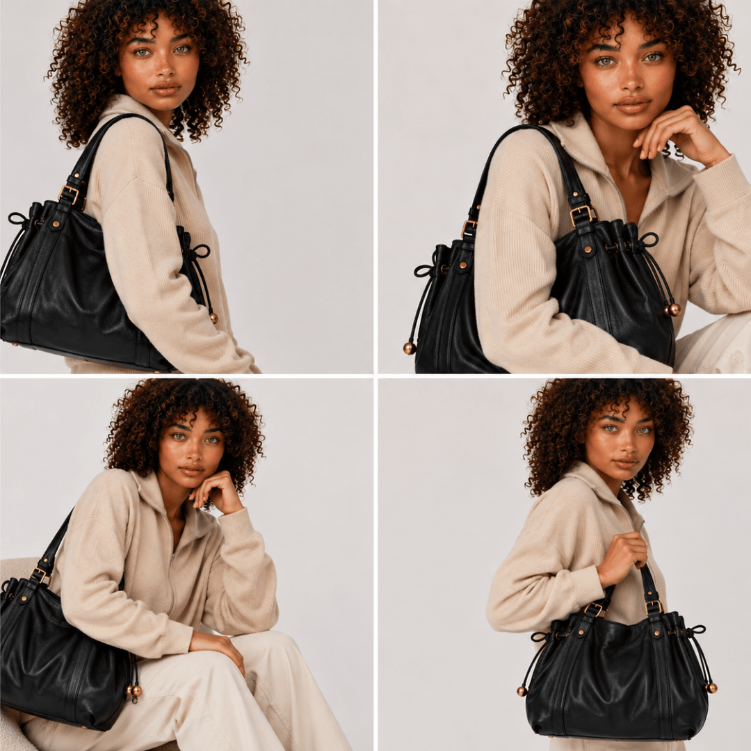 ELAE - Sac à Main en Cuir Finitions Dorées