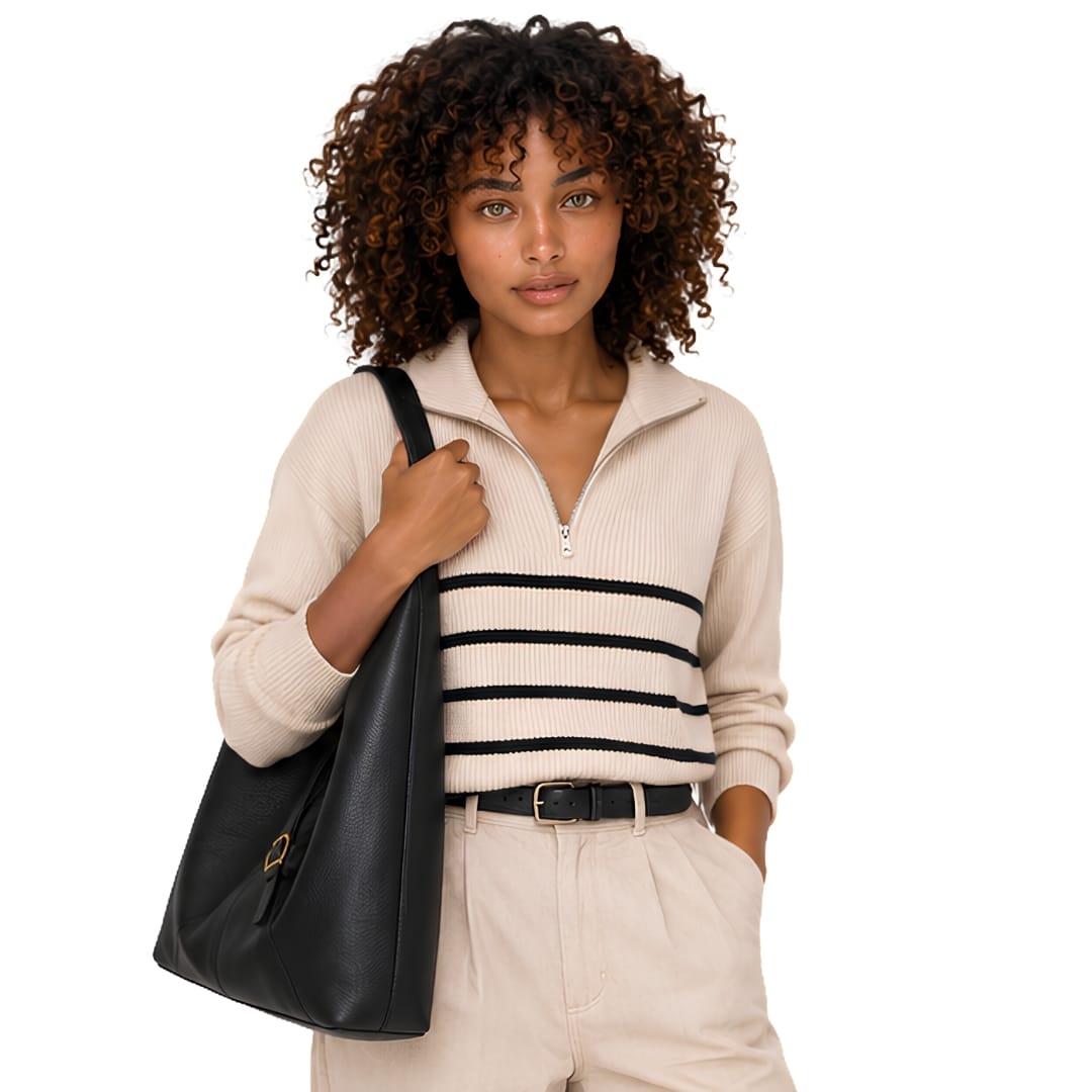 ALICIA - Grand Sac à Main de Cours en Cuir Souple