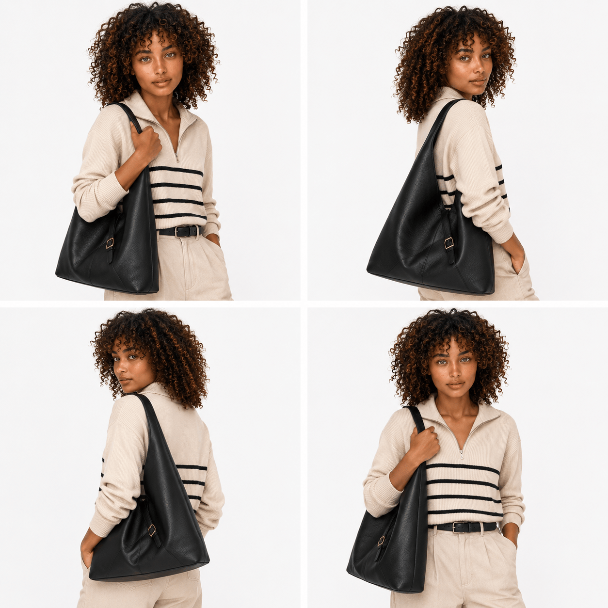ALICIA - Grand Sac à Main de Cours en Cuir Souple