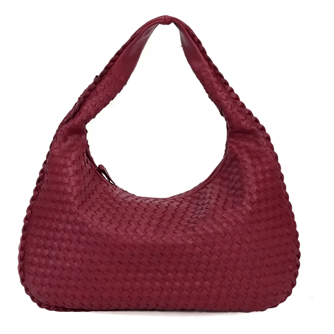 MAYA - Grand Sac Cuir Syntétique tressé bordeaux