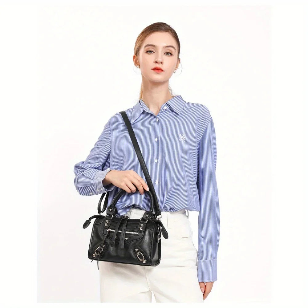 MELISSA - Petit Sac à Main Rétro en Cuir