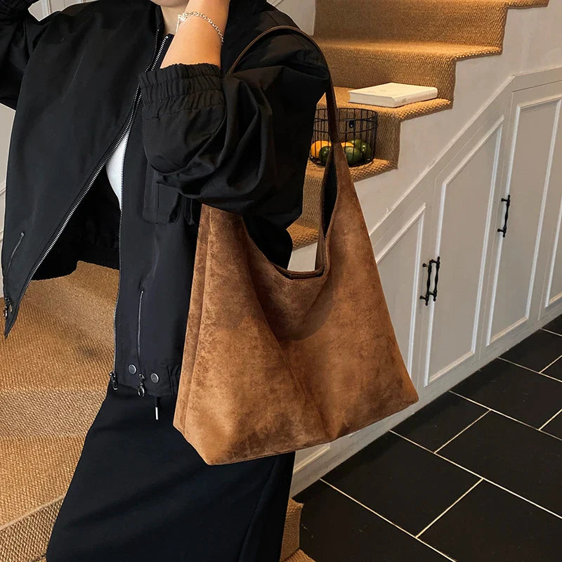 CECILIA - Sac à Main Cabas Fourre-Tout en Daim