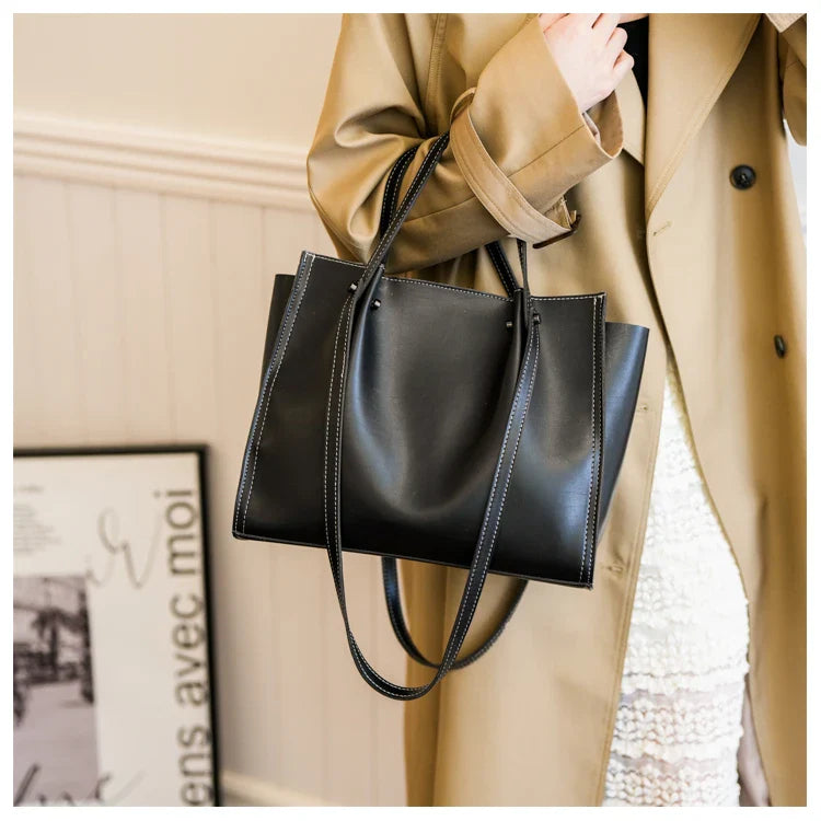 HELIANA - Grand Sac à Main de Cours en Cuir