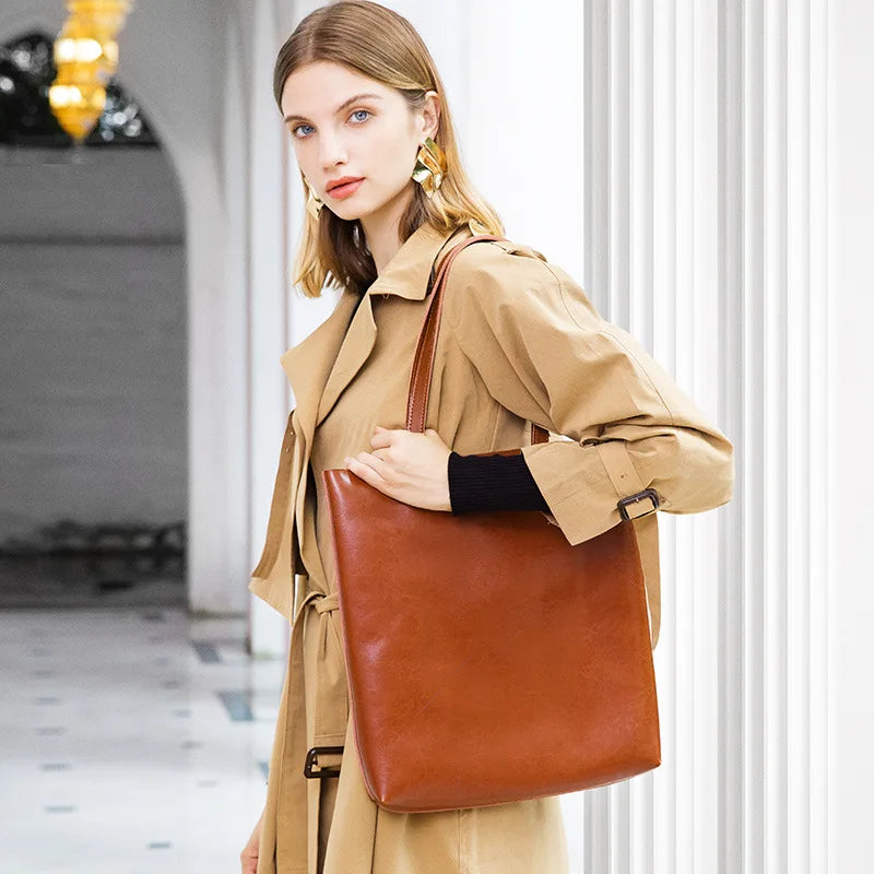 DANIELA - Sac à Main de Cours en Cuir Rétro