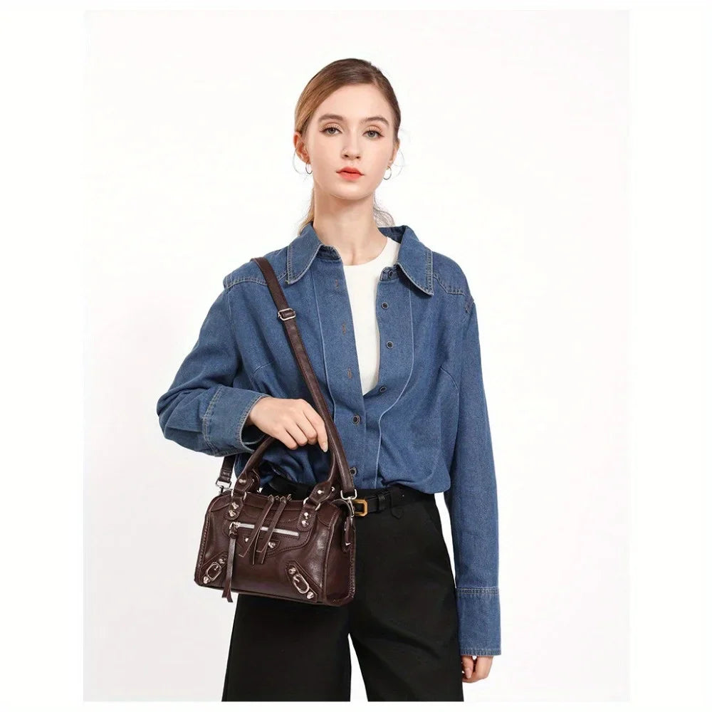 MELISSA - Petit Sac à Main Rétro en Cuir