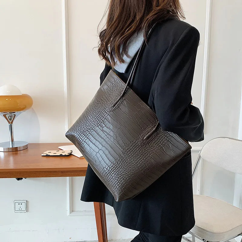 HANNAE - Sac à Main de Cours en Cuir Grainé