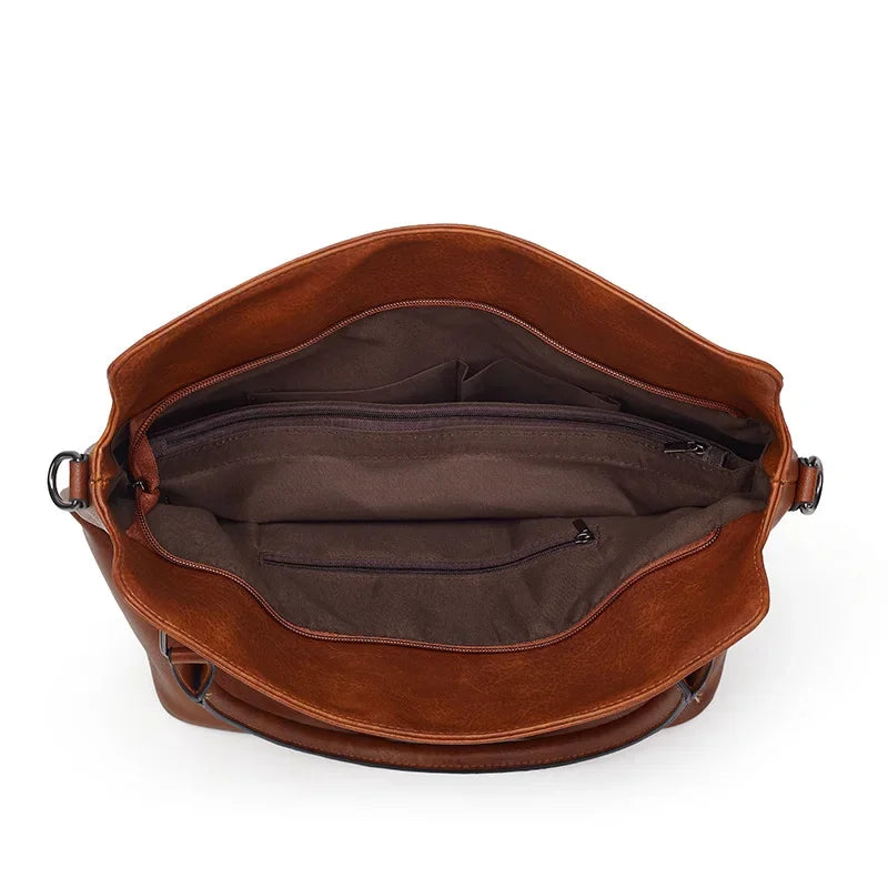 HELENA - Grand Sac à Main de Cours Multipoches avec Pochette