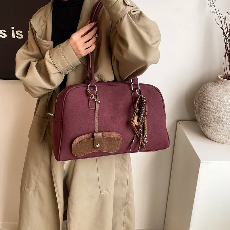 MARINA - Sac à Main de Cours en Bandoulière en Daim