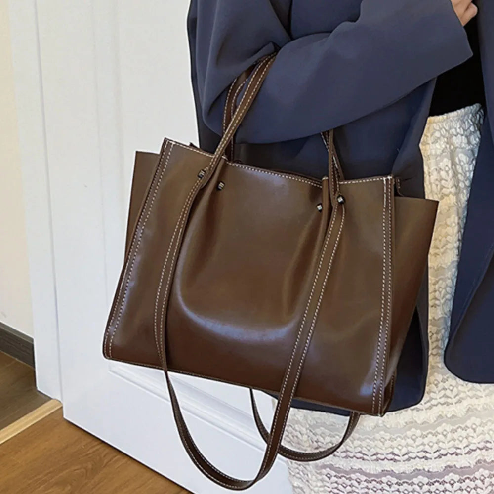 HELIANA - Grand Sac à Main de Cours en Cuir