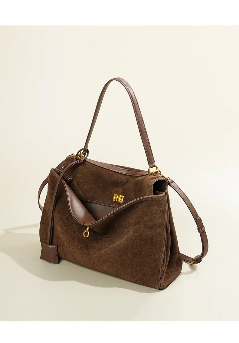 KELIA - Grand Sac à Main Chic en Daim
