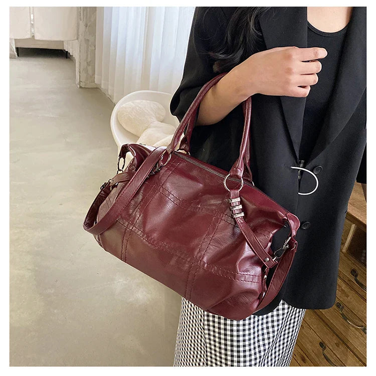 LUNA - Sac à Main de Cours Vintage en Cuir