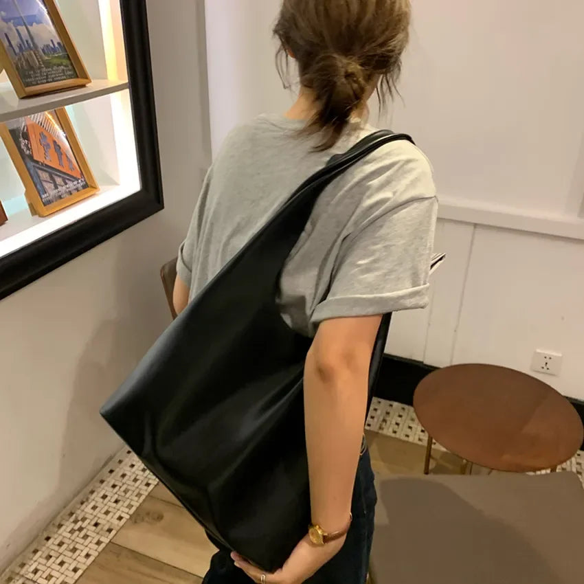 ELYA - Sac à Main de Cours Fourre-Tout en Cuir Souple