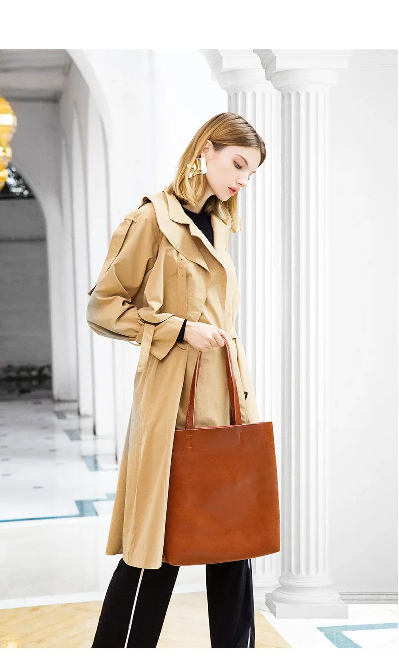 DANIELA - Sac à Main de Cours en Cuir Rétro
