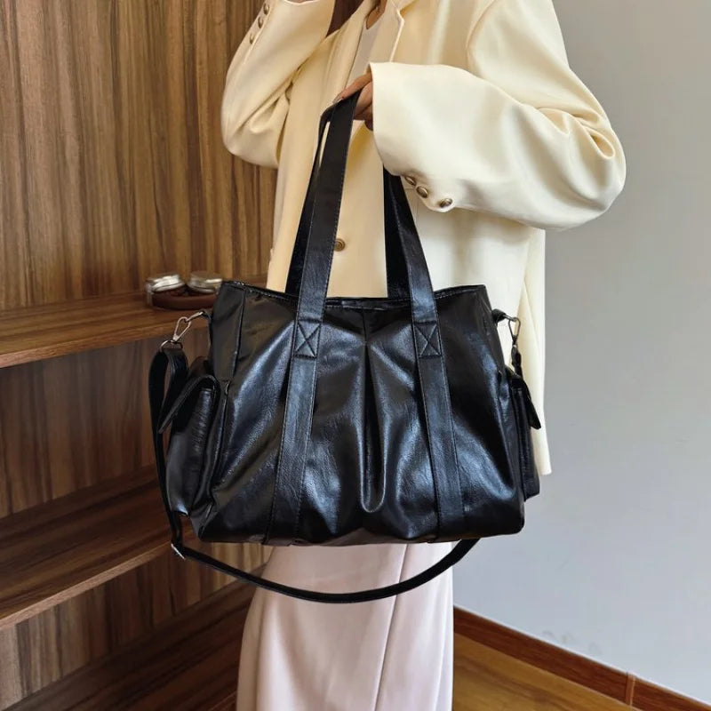 TIPHANY - Sac à Main de Cours Ample en Cuir Souple
