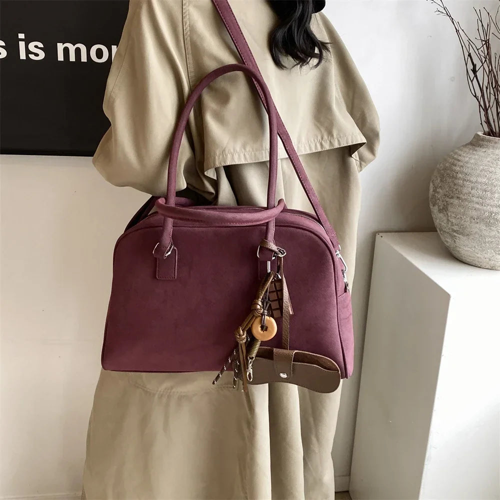 MARINA - Sac à Main de Cours en Bandoulière en Daim