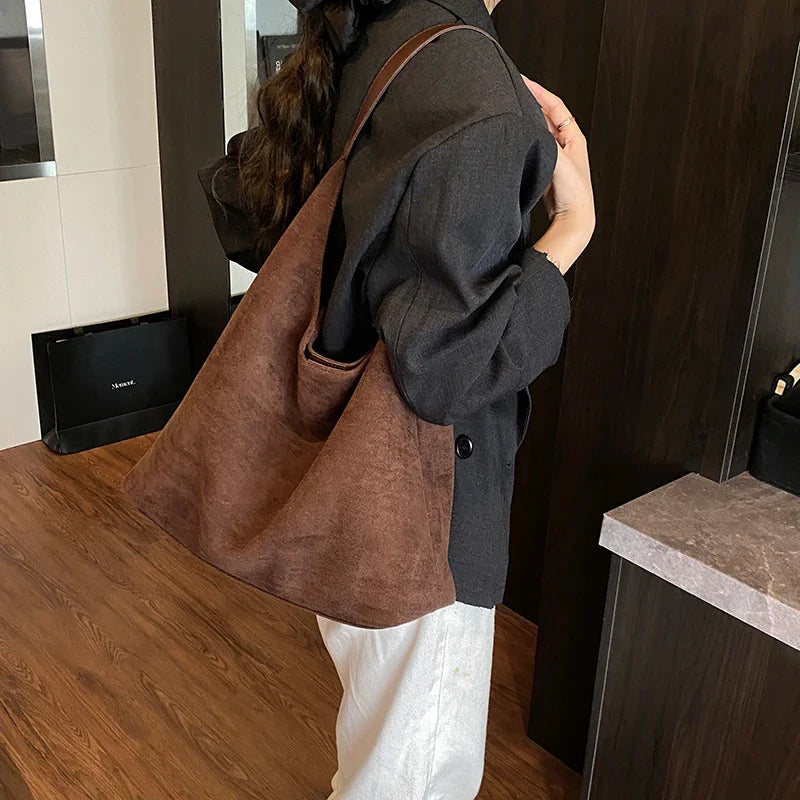 CECILIA - Sac à Main Cabas Fourre-Tout en Daim