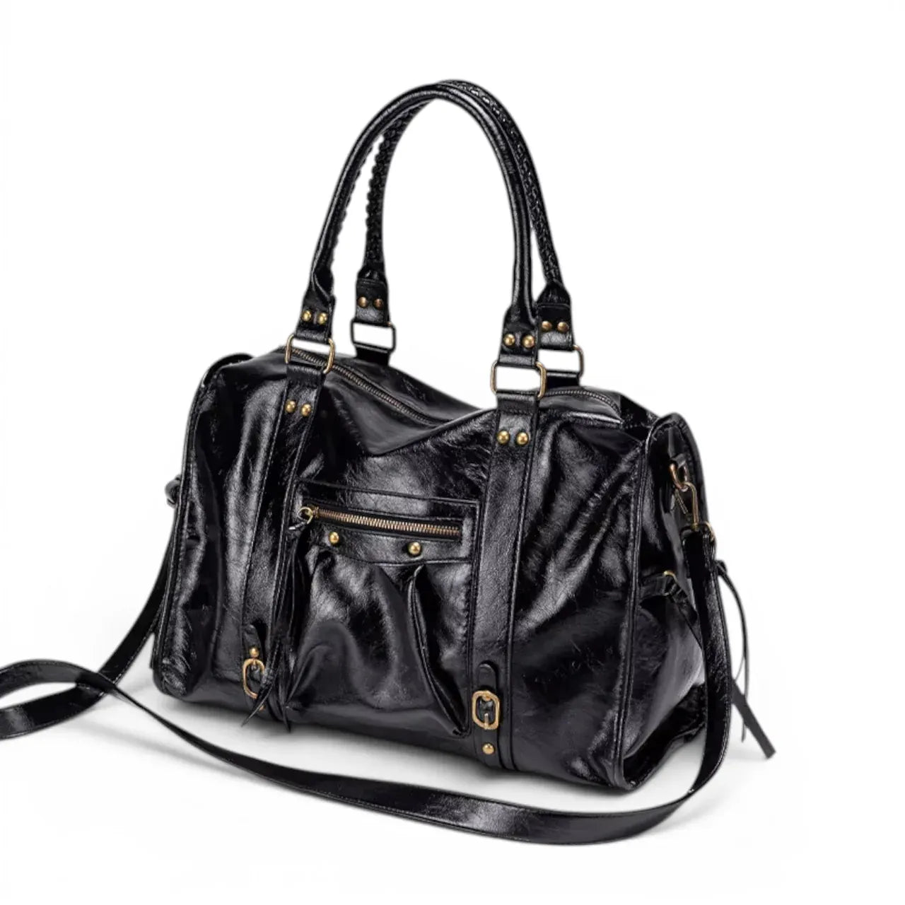 YVANNA - Grand Sac à Main de Cours en Cuir Vintage