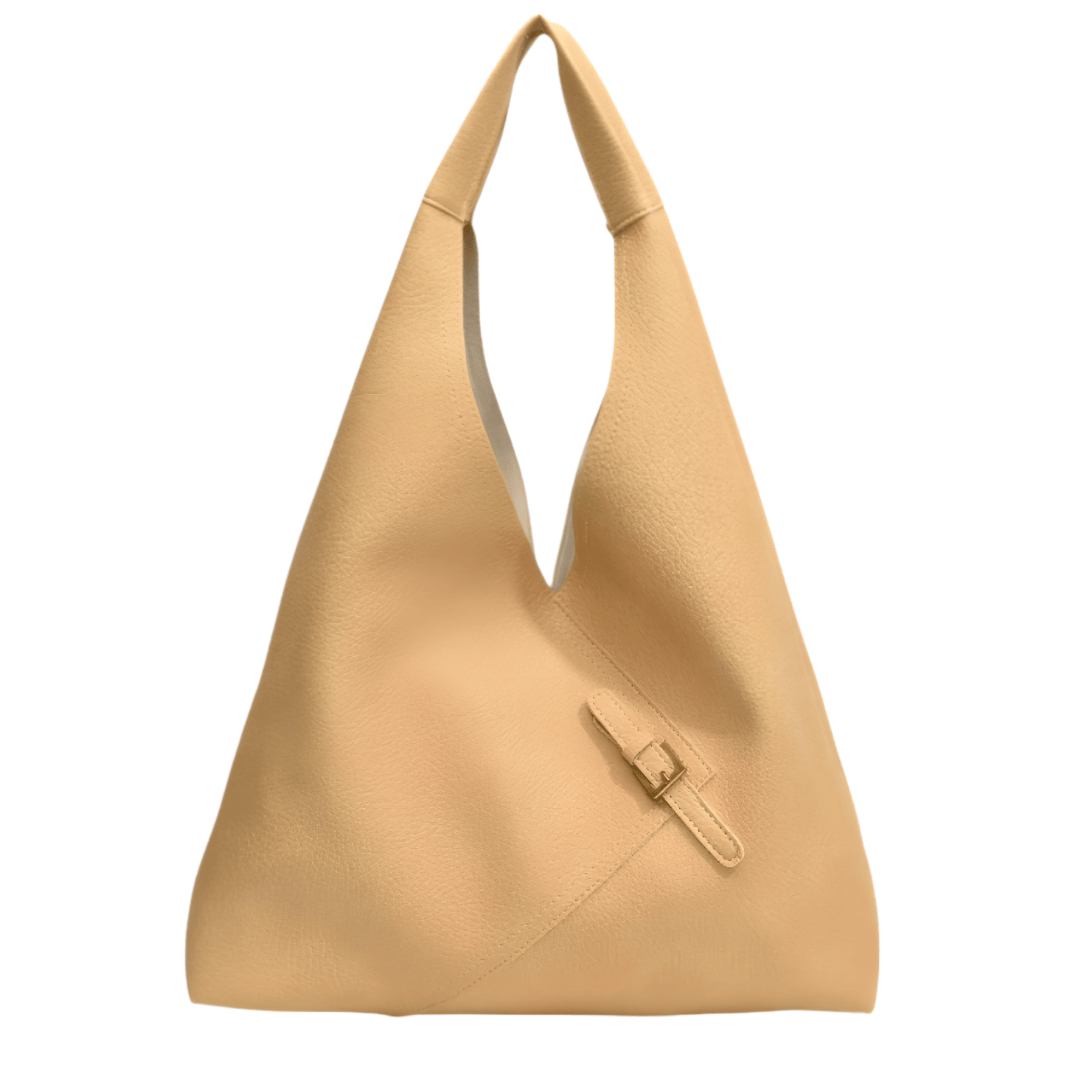 ALICIA – Grand sac cuir vegan souple jaune, spacieux et élégant pour ordinateur et cahiers
