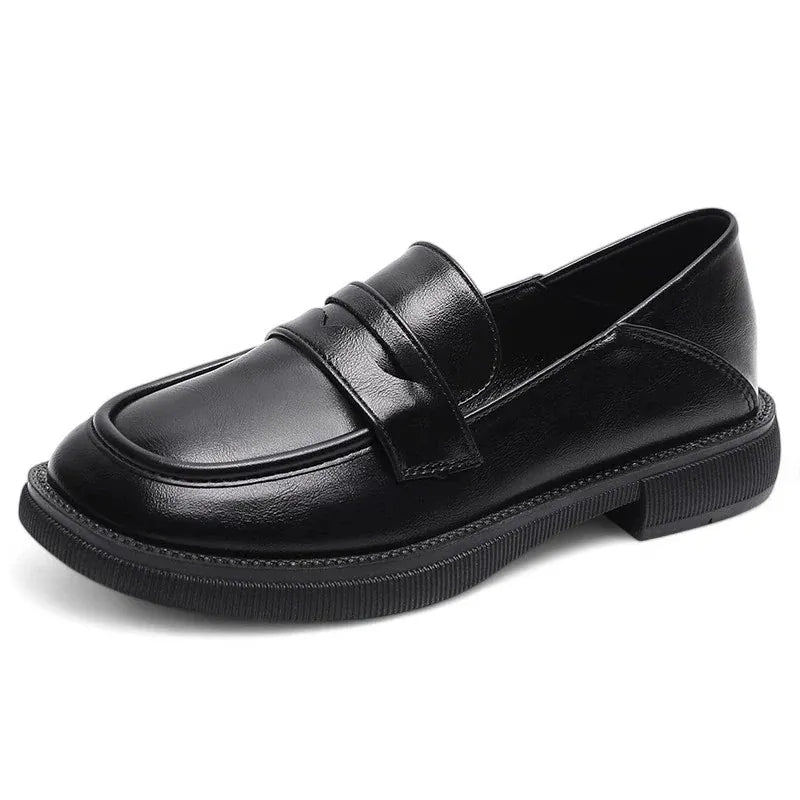 Allegra mocassin femme cuir très souple noir semelle plate vue profil