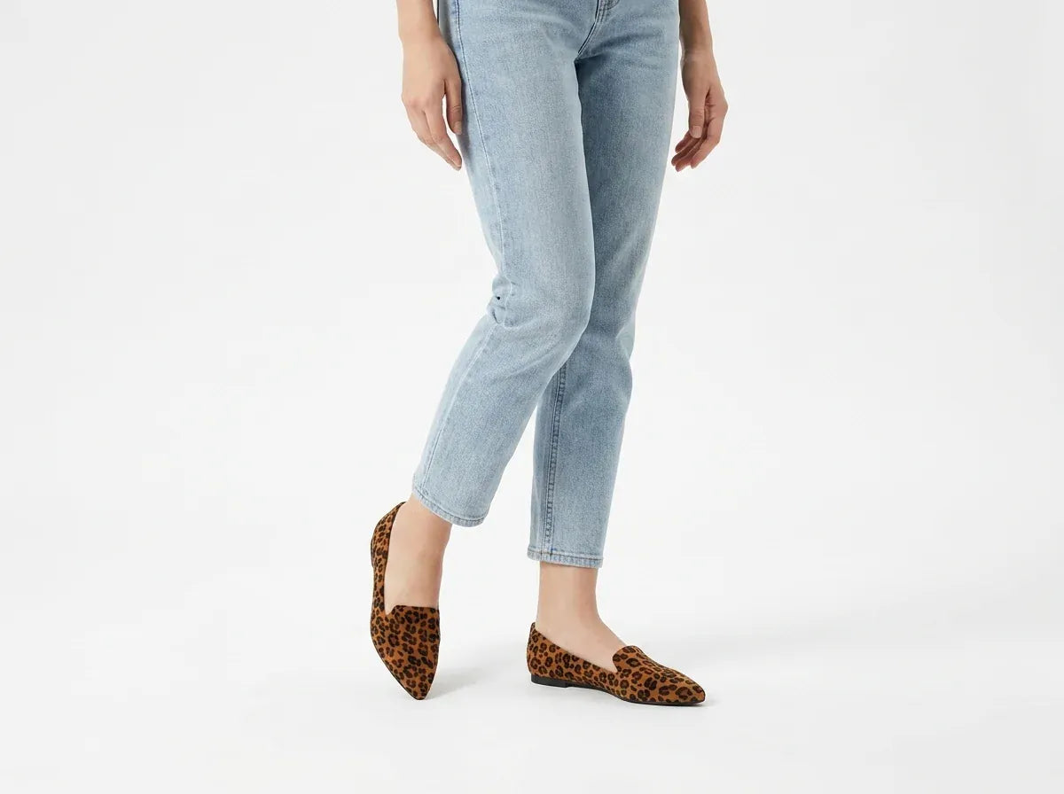 Alya - Mocassin Femme en Daim Léopard