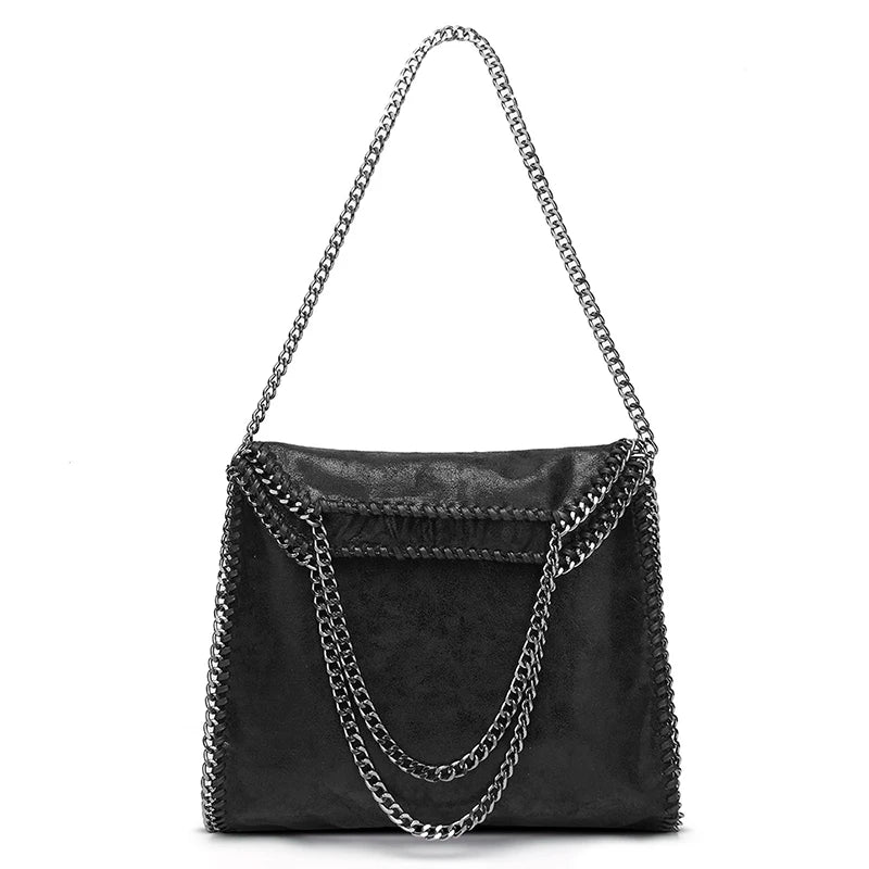 AMELIA - Sac à Main en Cuir Souple avec Bandoulière à Chaîne