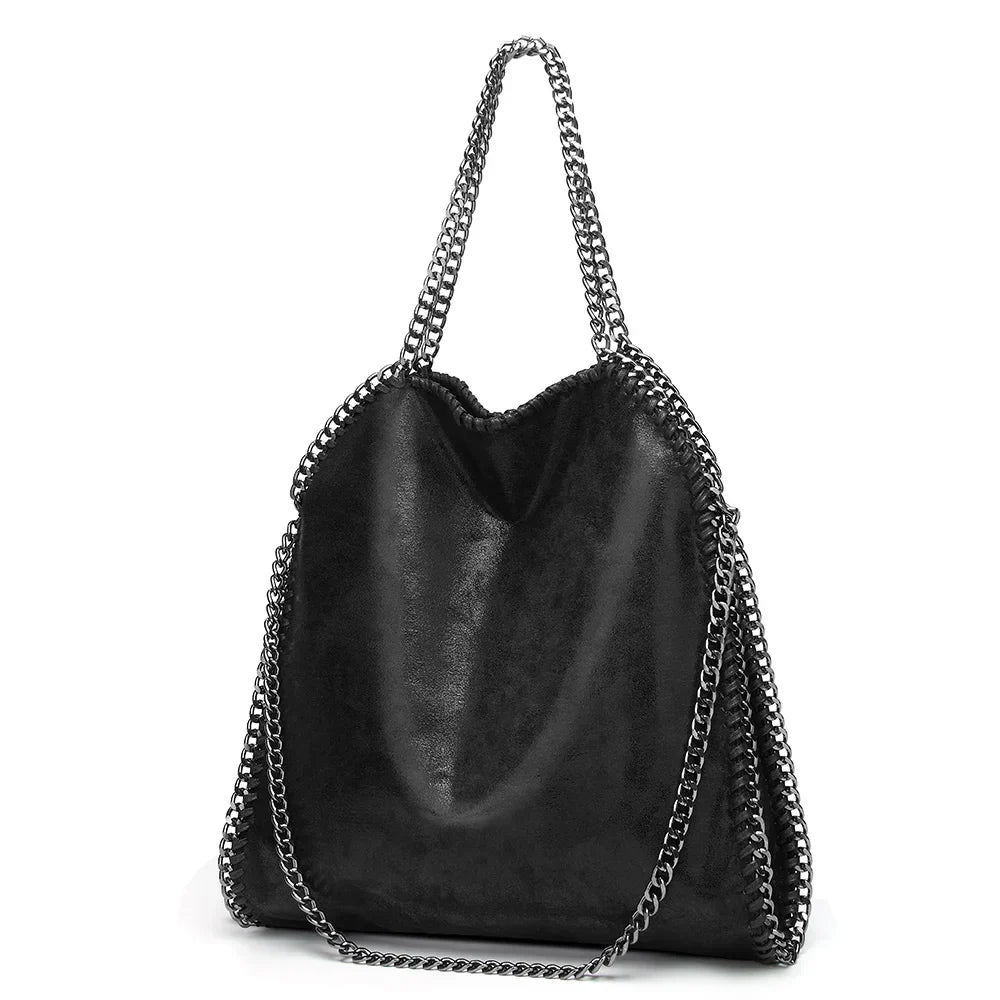 AMELIA - Sac à Main en Cuir Souple avec Bandoulière à Chaîne