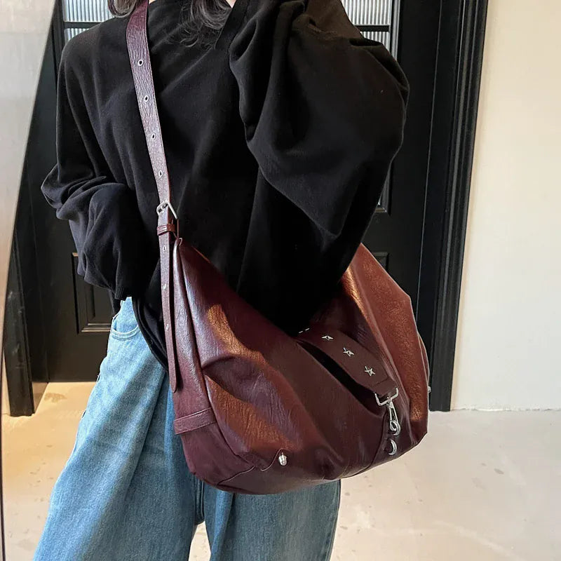 ANGE - Sac à Main Besace de Cours en Cuir