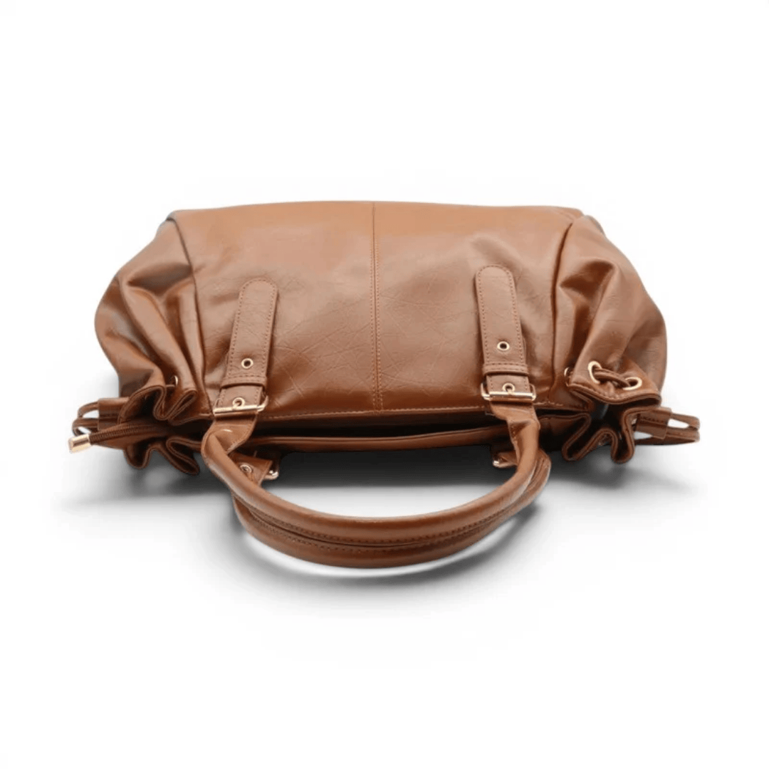 APOLLINE – Sac à Main de Cours Porté Épaule verni Marron