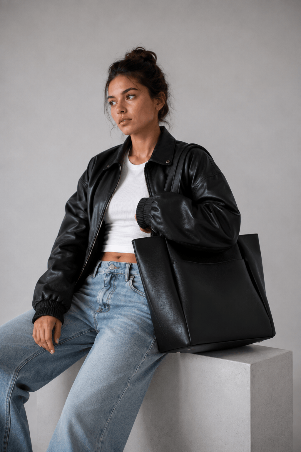 AURELIA - Grand Sac à Main de Cours en Cuir Souple