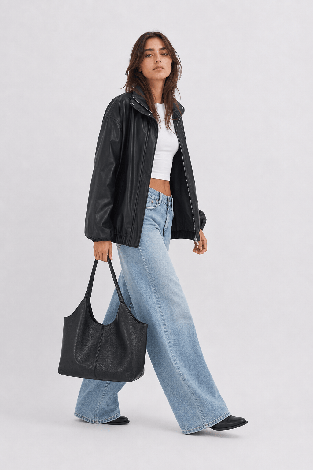VYA - Grand Sac à Main Vintage en Cuir Grainé