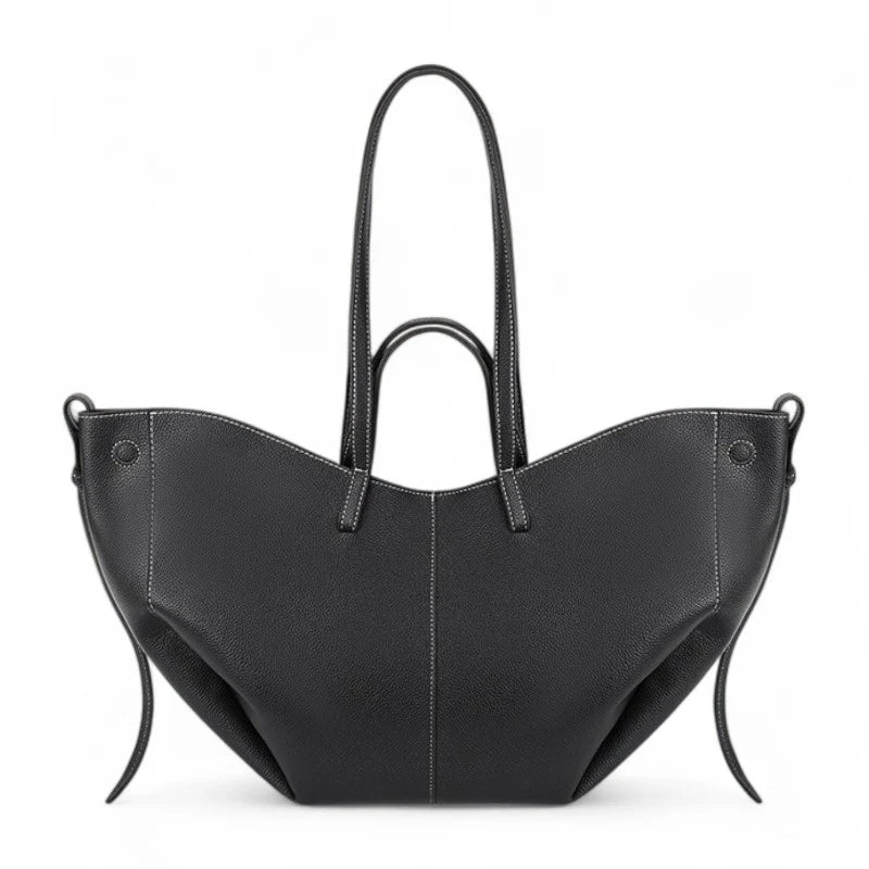 bella grand sac a main cabas en cuir noir