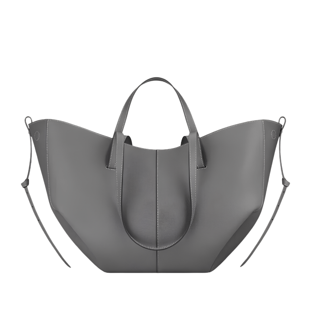 BELLA - Grand Sac à main Cabas Cuir vegan gris