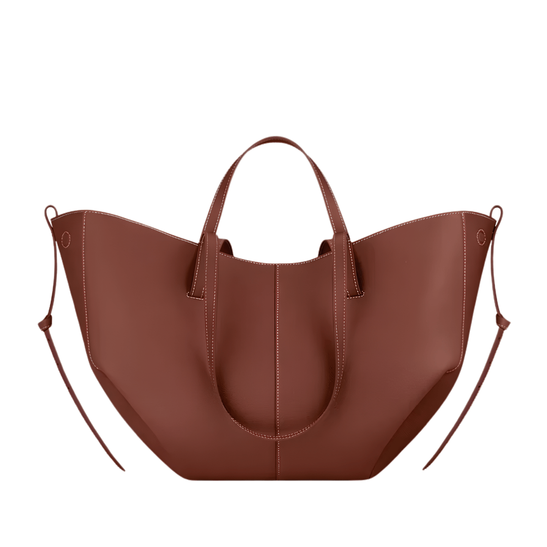 BELLA - Grand Sac à main Cabas Cuir vegan marron