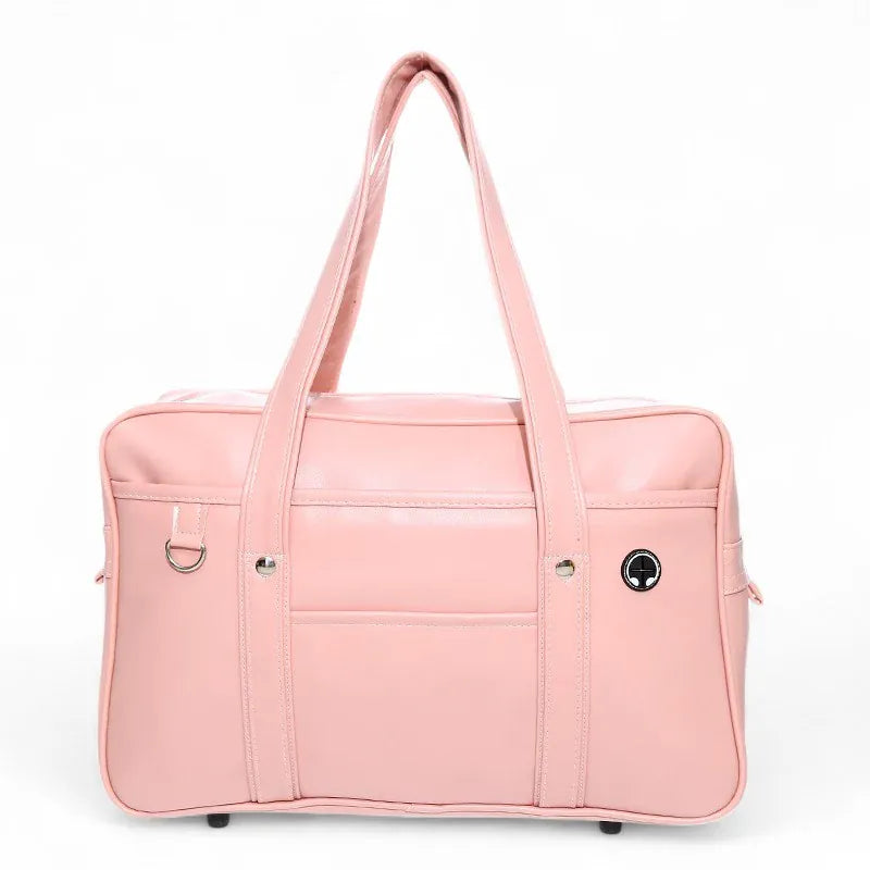 CHLOE - Sac à Main de Cours pour Étudiante Rose pour Ordinateur 15 Pouces, Cahiers et Documents A4