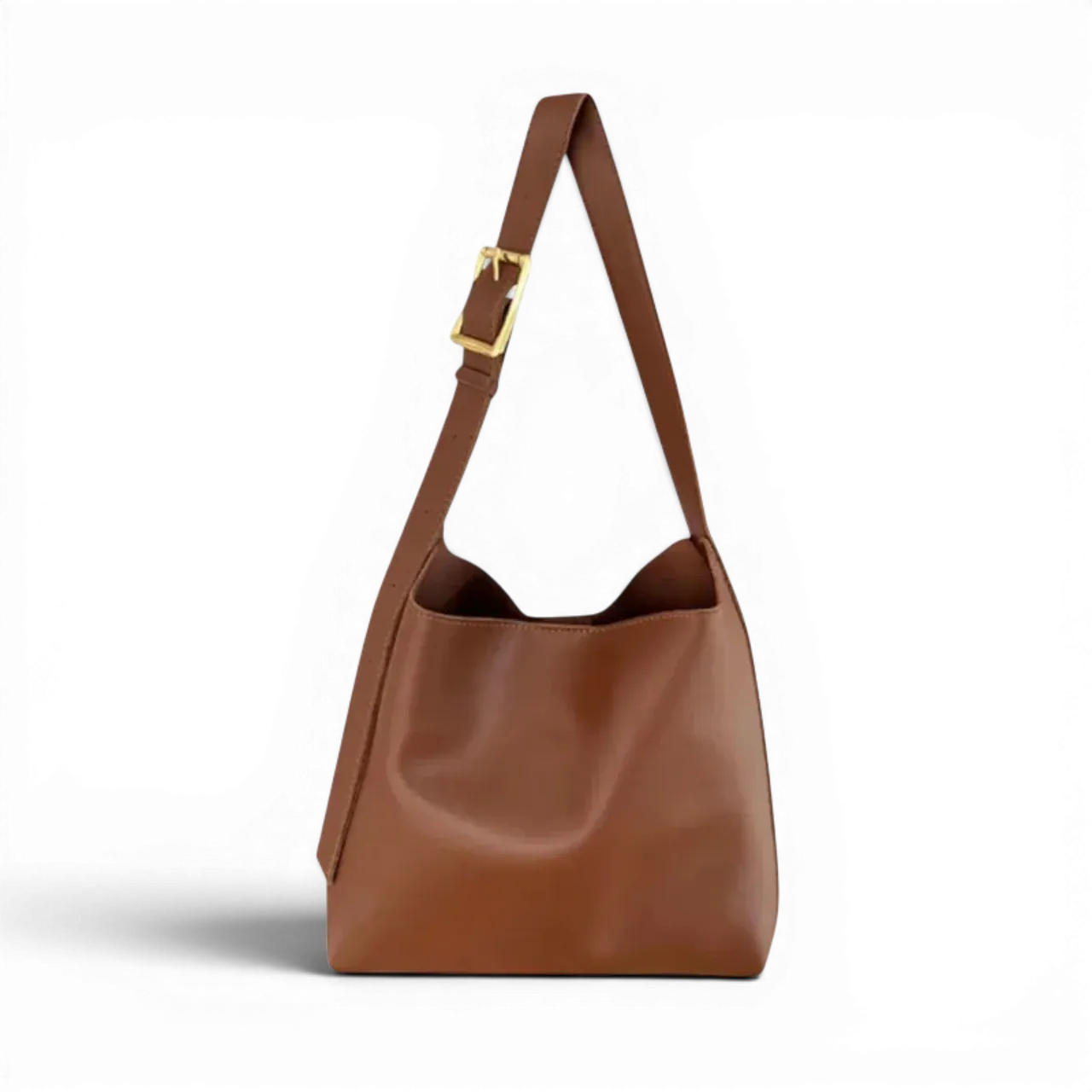 CLARISSE grand sac bandoulière femme en cuir cabas Marron pour ordinateur 15 pouces