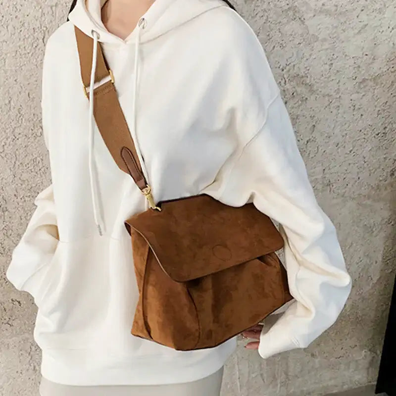 CYNTHIA - Sac a Main Bandouliere en Daim