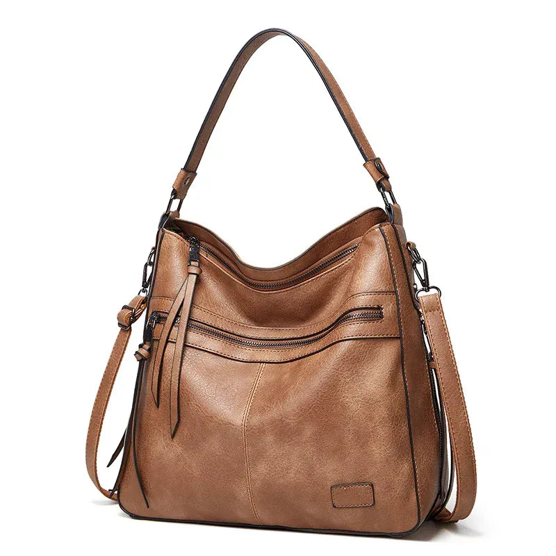 Daria - Grand Sac à Main Bandoulière Femme pour Ordinateur 15 Pouces, Cahiers, Documents A4 et Essentiels, couleur marron