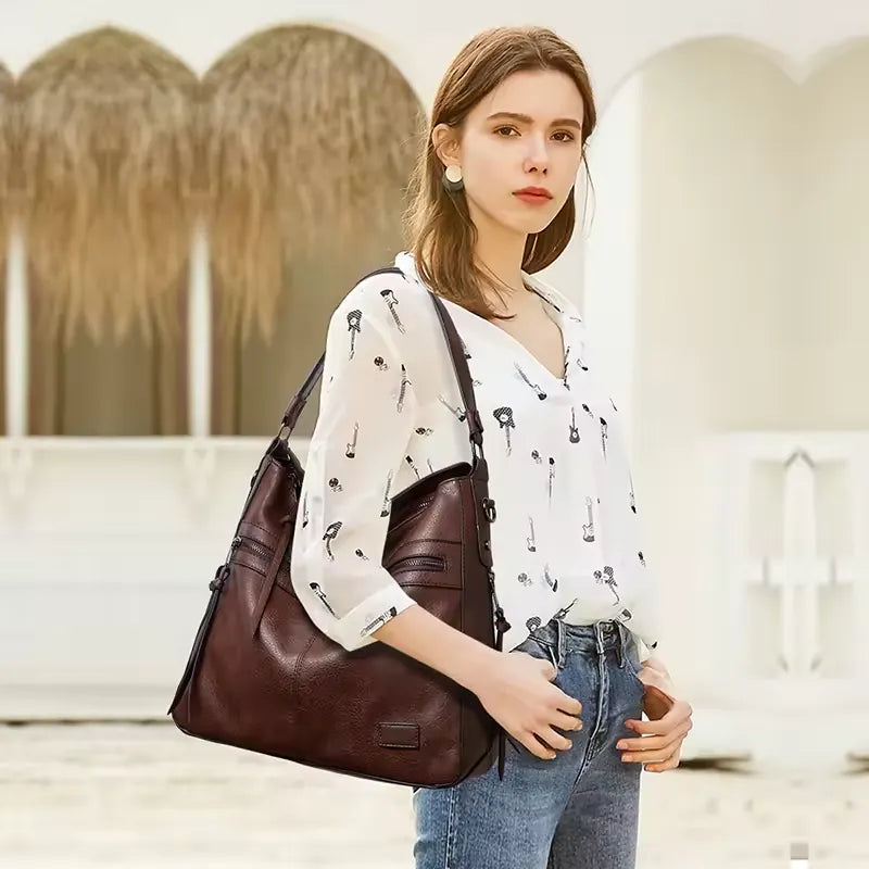 Daria - Grand Sac à Main Bandoulière Femme pour Ordinateur 15 Pouces, Cahiers, Documents A4 et Essentiels, porté épaule