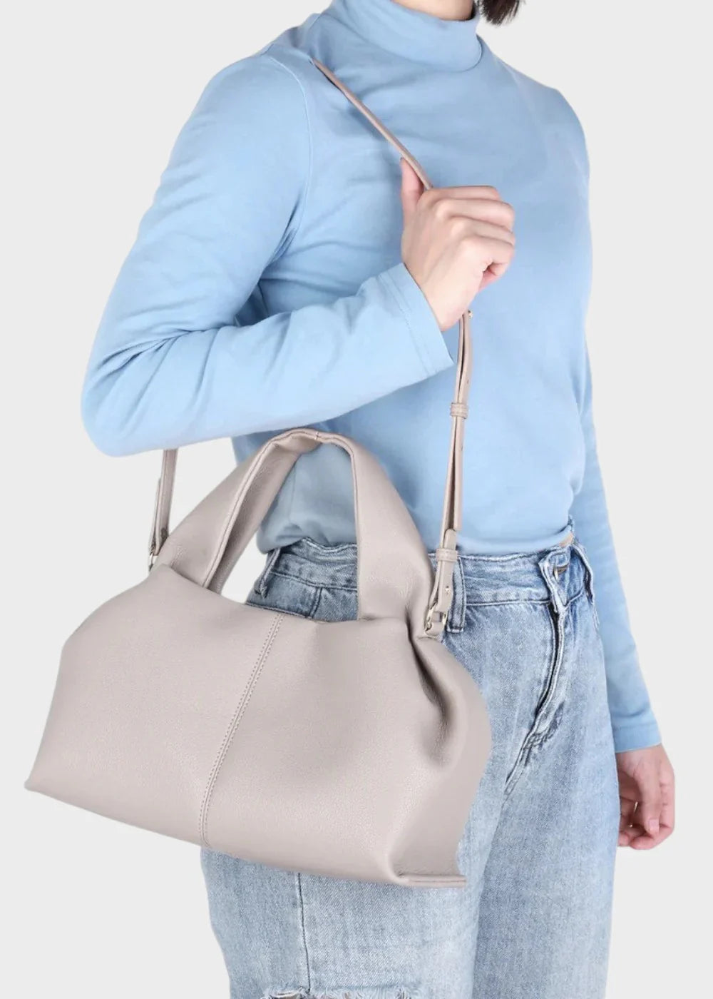 DINA - Sac à Main Bandoulière en Cuir Souple