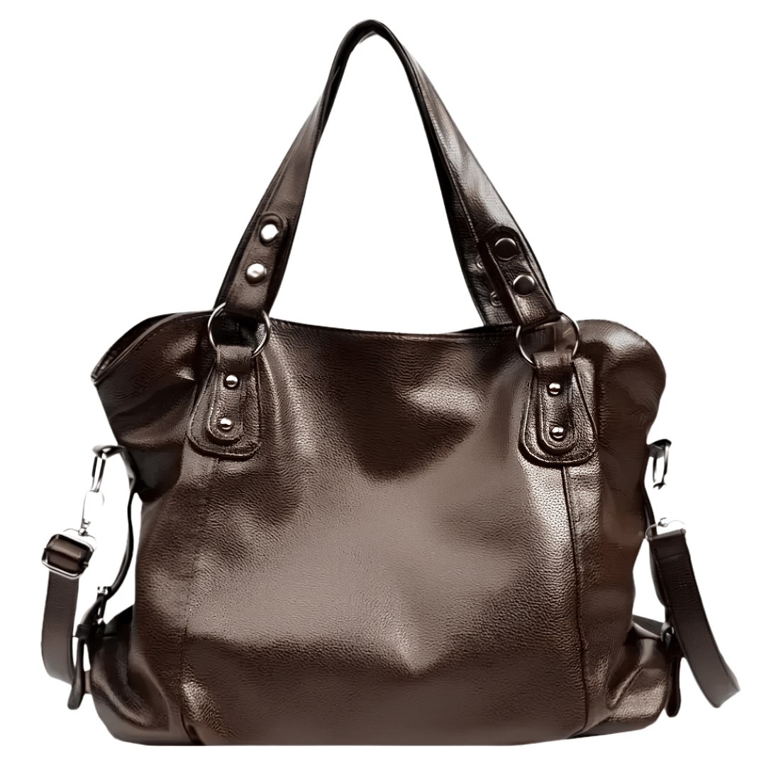 ÉLORA - Sac à Main de Cours en Cuir Vegan café
