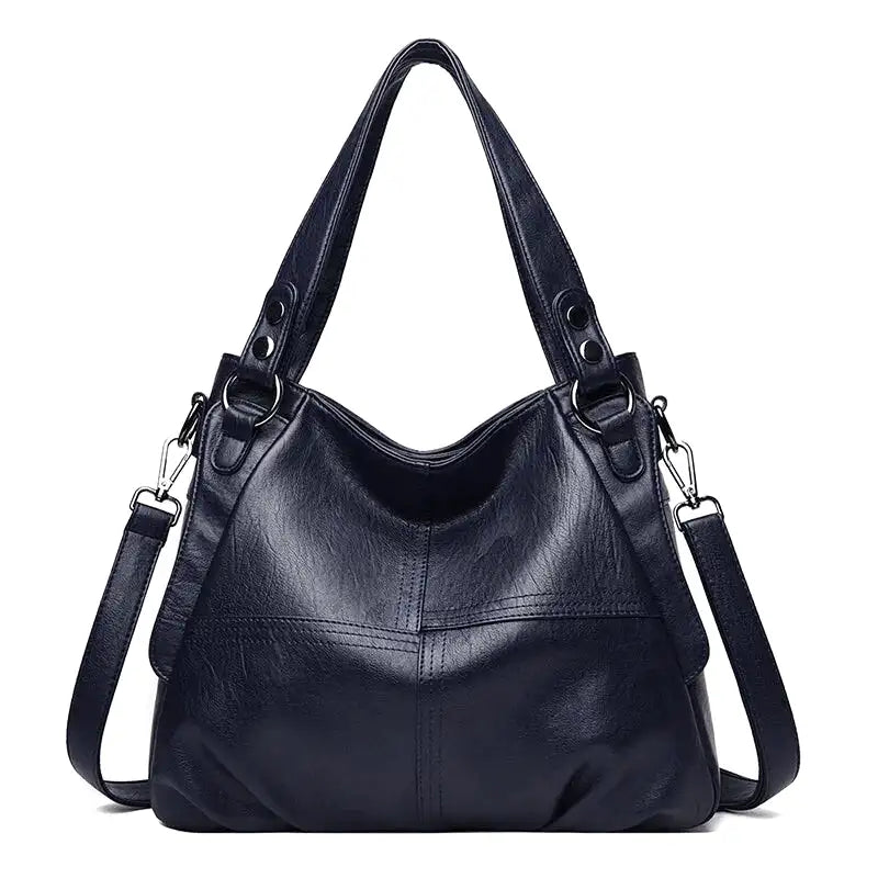 Elowen - Sac à Main de Cours à Bandoulière Vintage Femme bleu marine pour Ordinateur 15", Cahiers et Documents A4