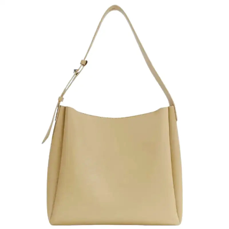 Sac à main FENZA en cuir vegan beige avec grande capacité et pochette, élégant et pratique pour transporter ordinateur, dossiers et essentiels au quotidien