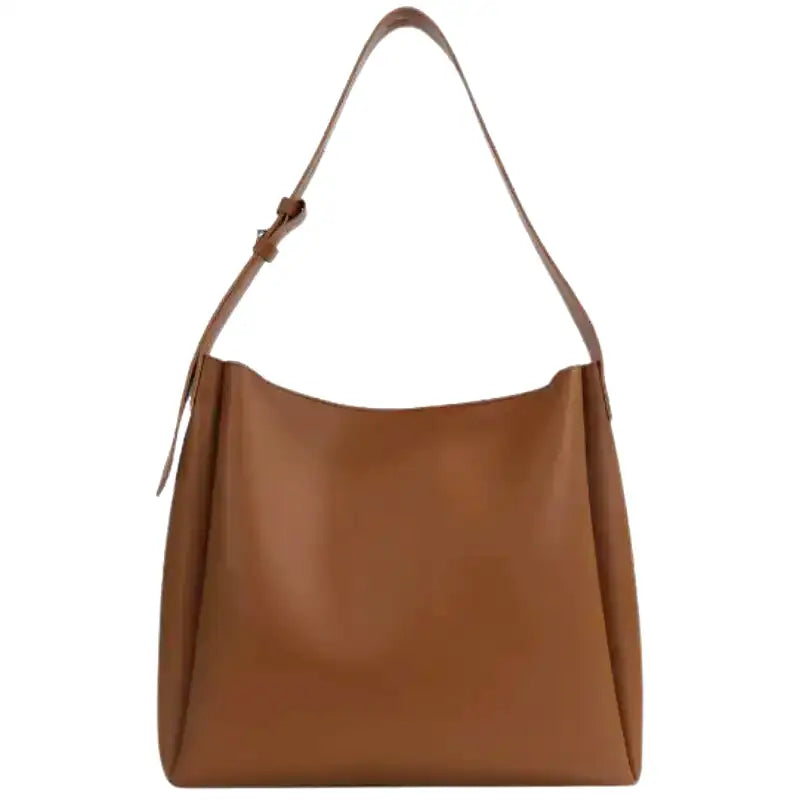 Sac à main FENZA en cuir vegan marron avec grande capacité et pochette, élégant et pratique pour transporter ordinateur, dossiers et essentiels au quotidien