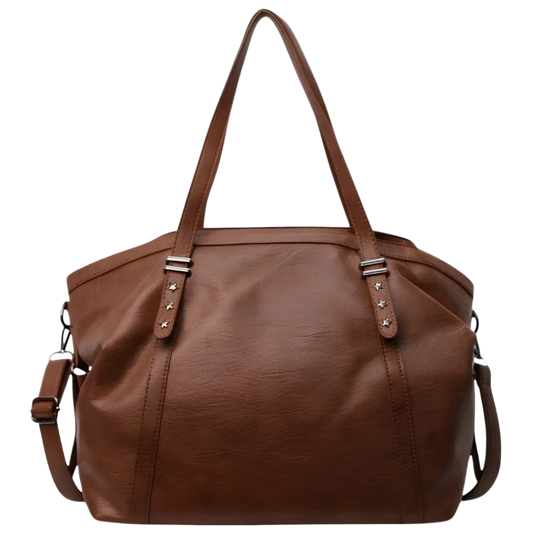 GAIA Grand Sac à Main de Cours en Cuir MARRON