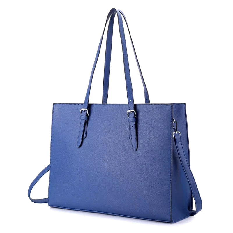 GILANA - Grand Sac à Main Simple Tendance bleu, grand sac femme spacieux avec multiples compartiments, idéal pour le travail, les déplacements et le quotidien